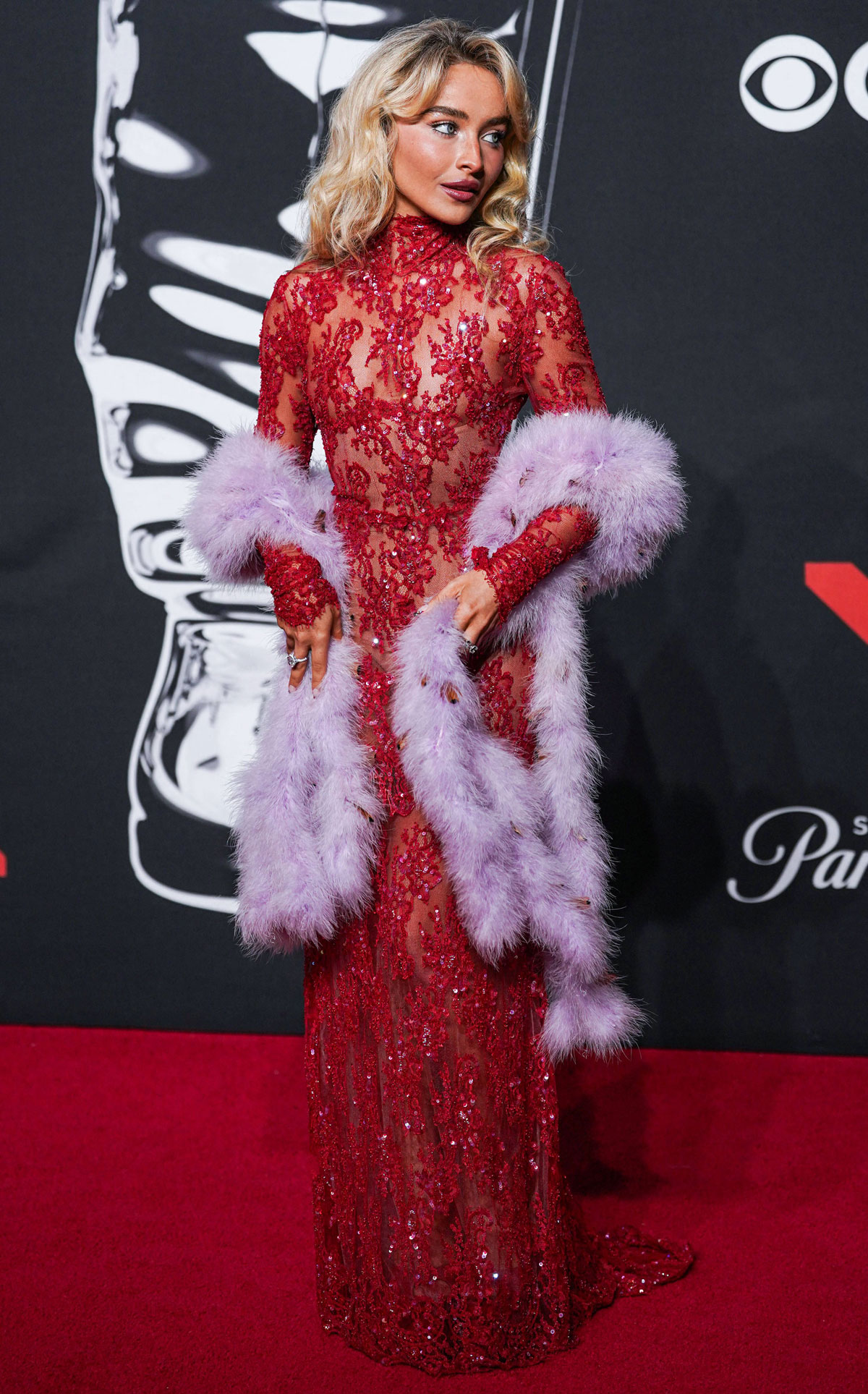Sabrina Carpenter STUNS In Completely Sheer Dress At The VMAs!