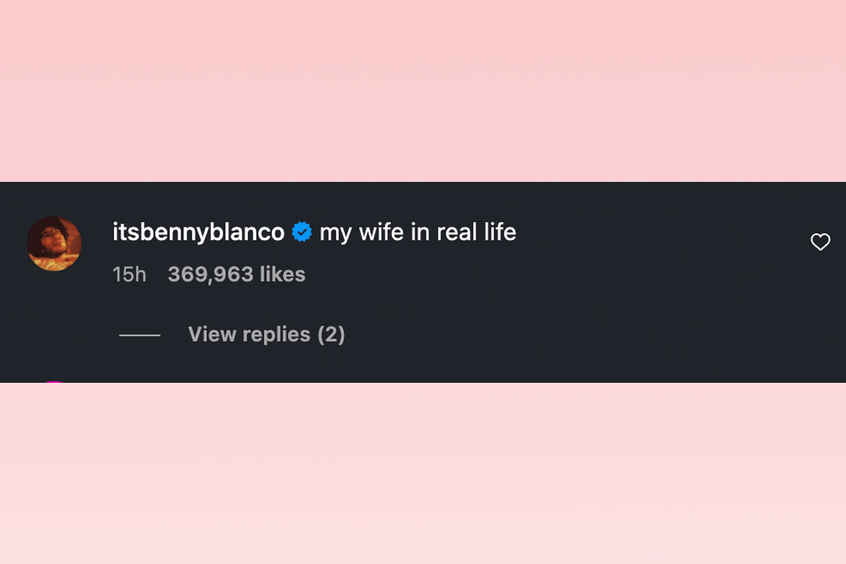 Benny Blanco comments on Selena Gomez IG wedding pics
