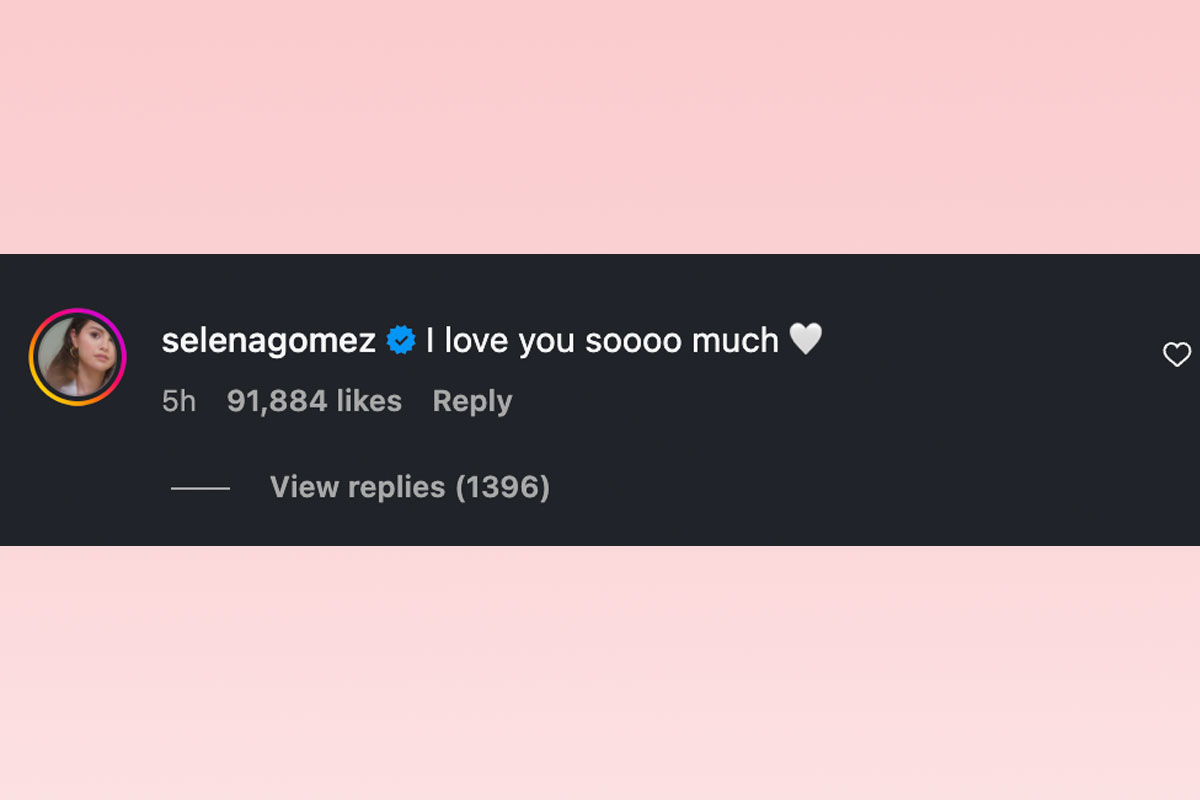 Selena Gomez comments on Benny Blanco's wedding post