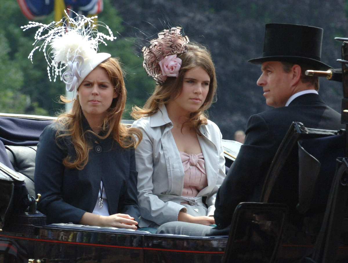 Princess Eugenie and Beatrice with Prince Andrew in 2006