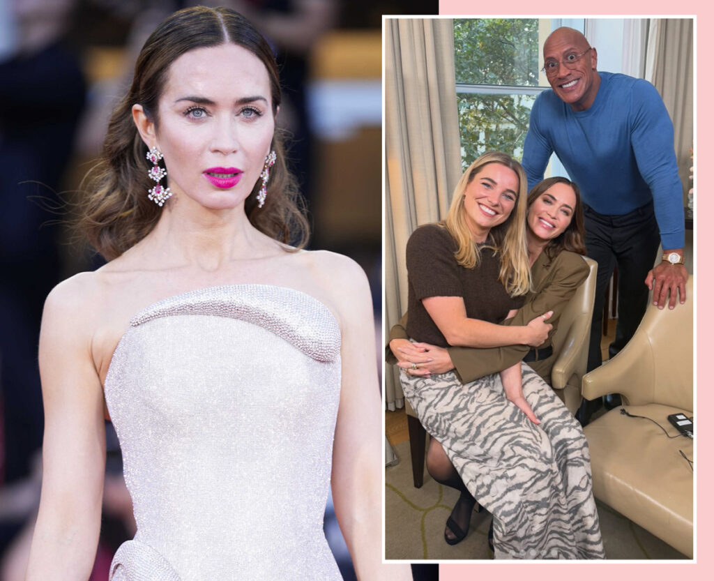 Why Emily Blunt Had A Reporter Sit On Her Knee For A Photo -- It's Actually A Cute Story!