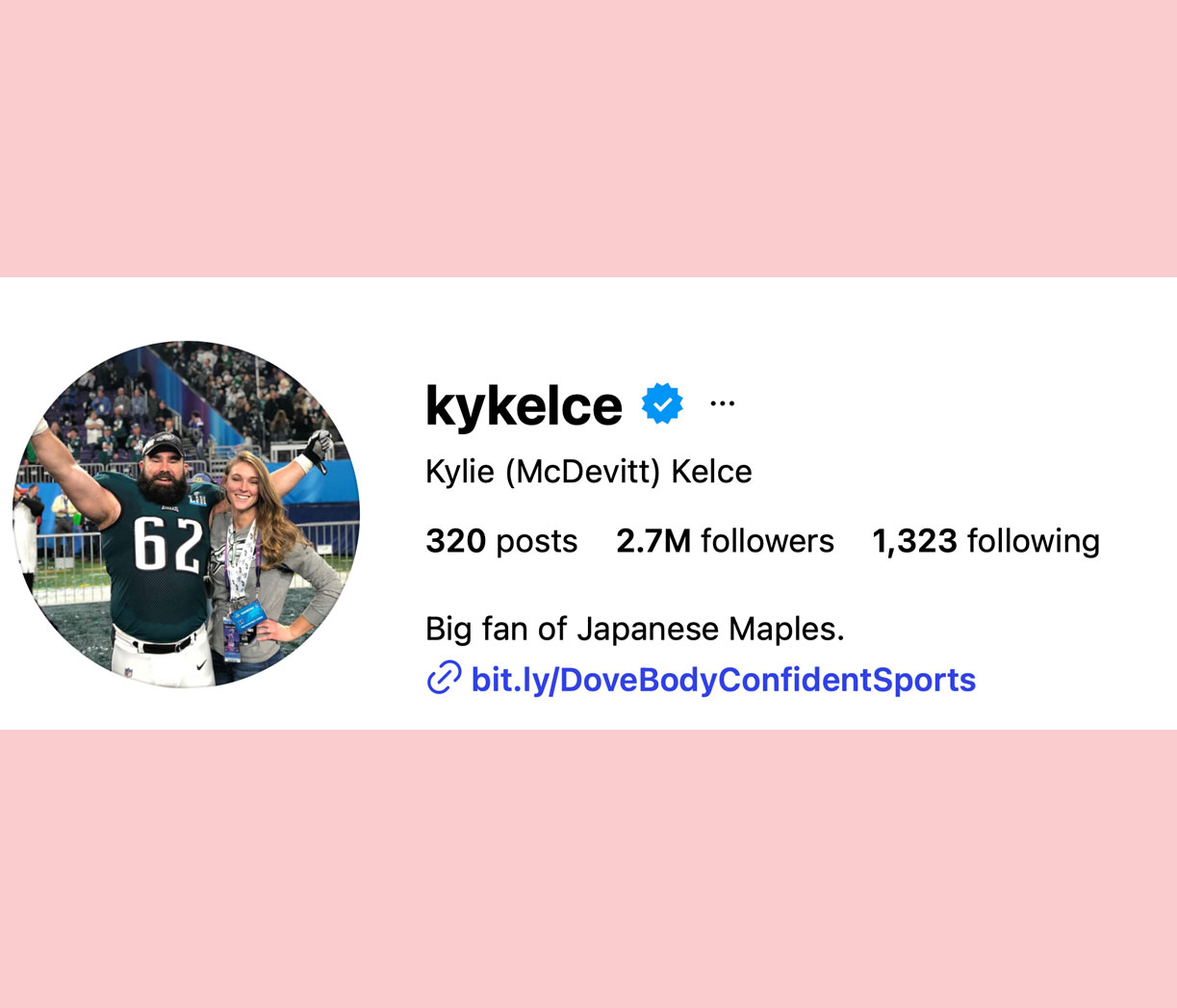 Kylie kelce instagram bio update