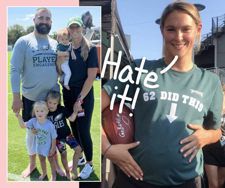 Kylie Kelce BLASTS The Phrase 'We're Pregnant' Do U Agree? Perez Hilton(02)