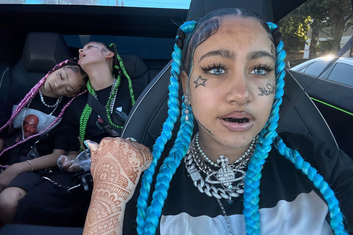 North West debuts fake face tattoos and piercings
