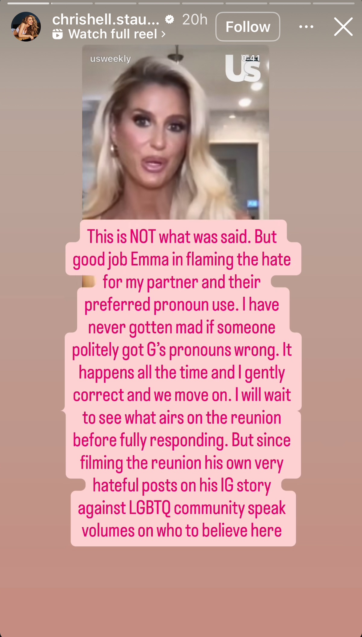 Chrishell Stause Slams Ex-Pal Emma Hernan For 'Flaming The Hate' Against G Flip While Defending Her BF