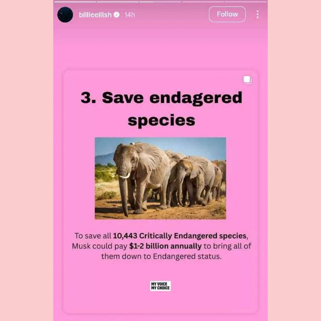 billie eilish elon musk instagram stories