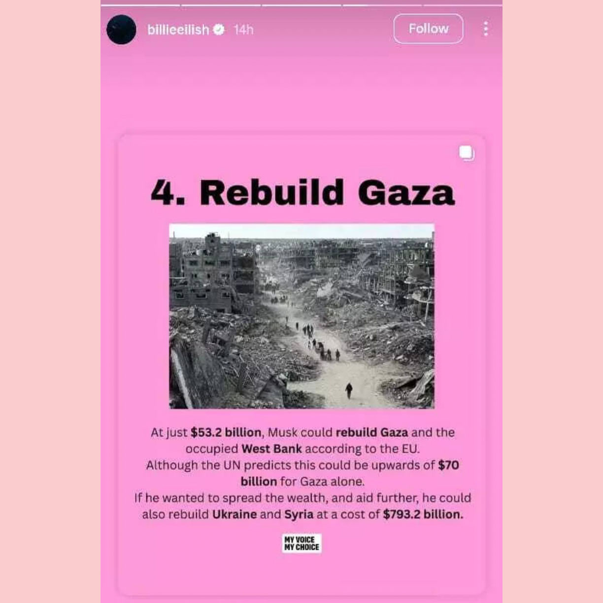 billie eilish elon musk instagram stories