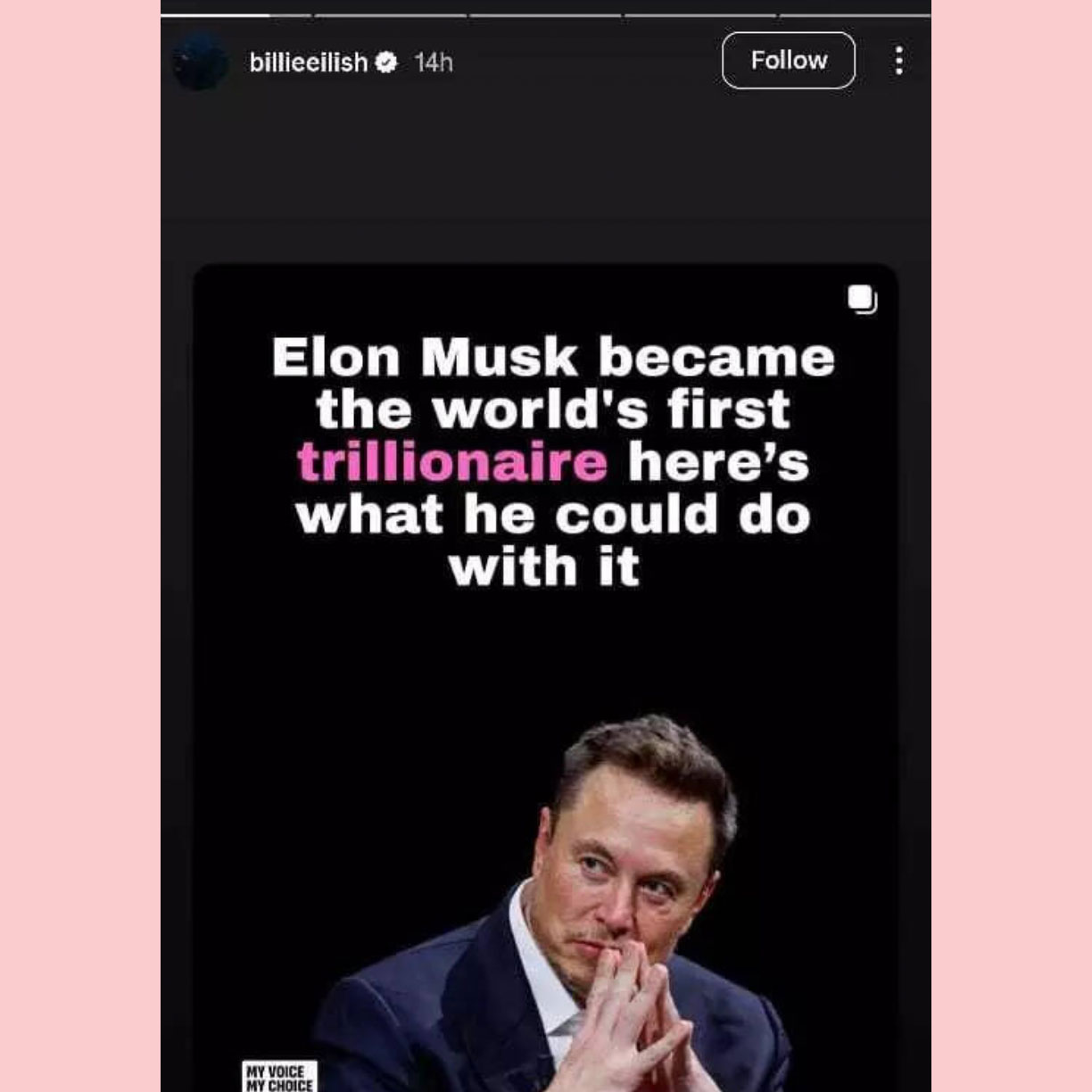 billie eilish elon musk instagram stories