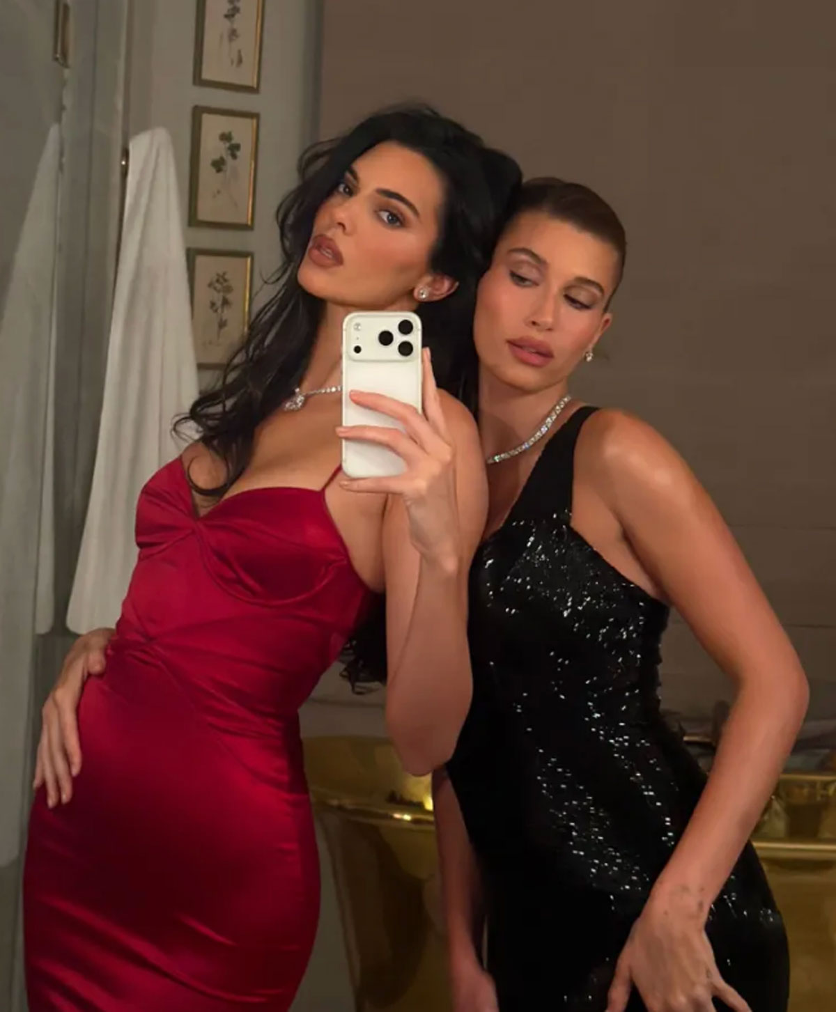 Kendall Jenner and Hailey Bieber at Kris Jenner's Birthday Party