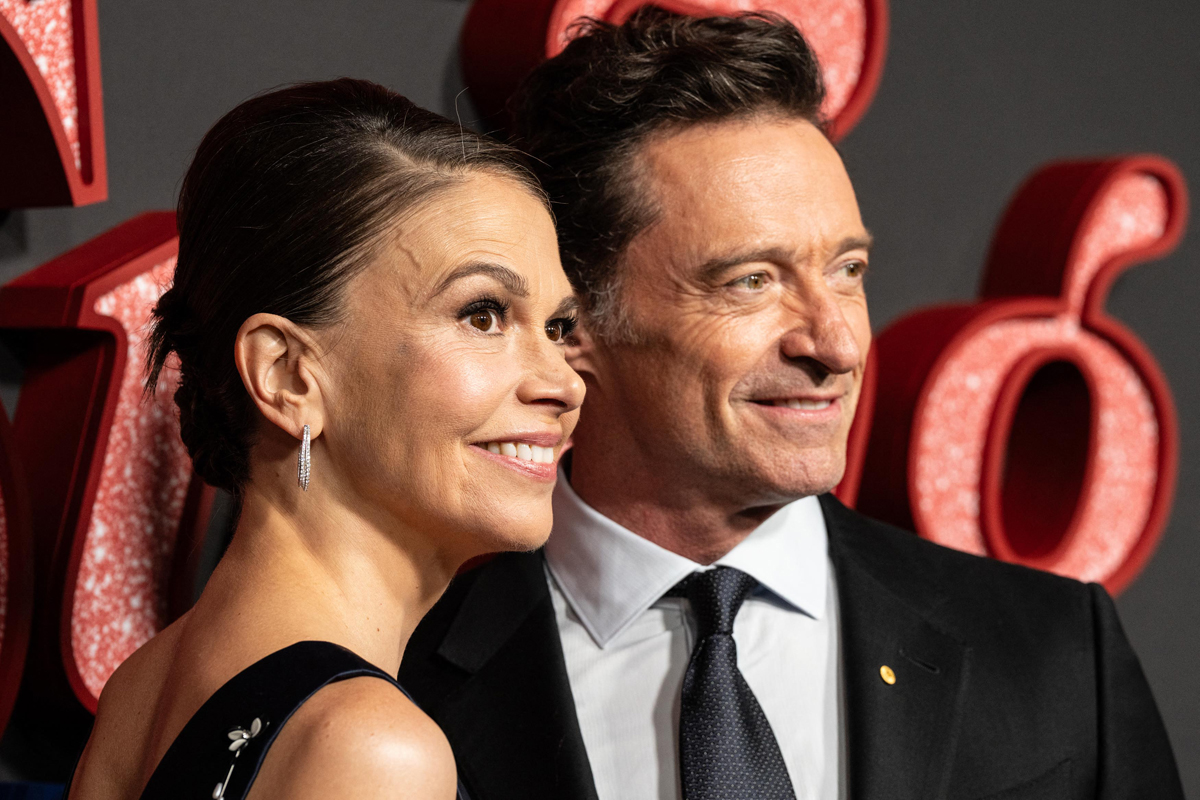 Hugh Jackman and Sutton Foster at the NYC premiere of Song Sung Blue