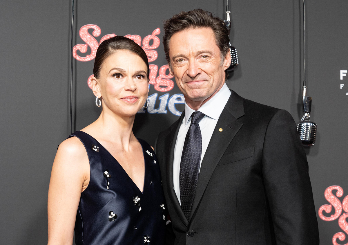 Hugh Jackman and Sutton Foster at the NYC premiere of Song Sung Blue
