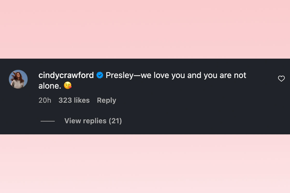 Cindy Crawford reacts to son's mental health admission