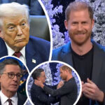 Prince Harry Takes Jab At Trump, Almost Kisses Stephen Colbert, & Jokes About THIS Obsession During Surprise The Late Show Appearance!