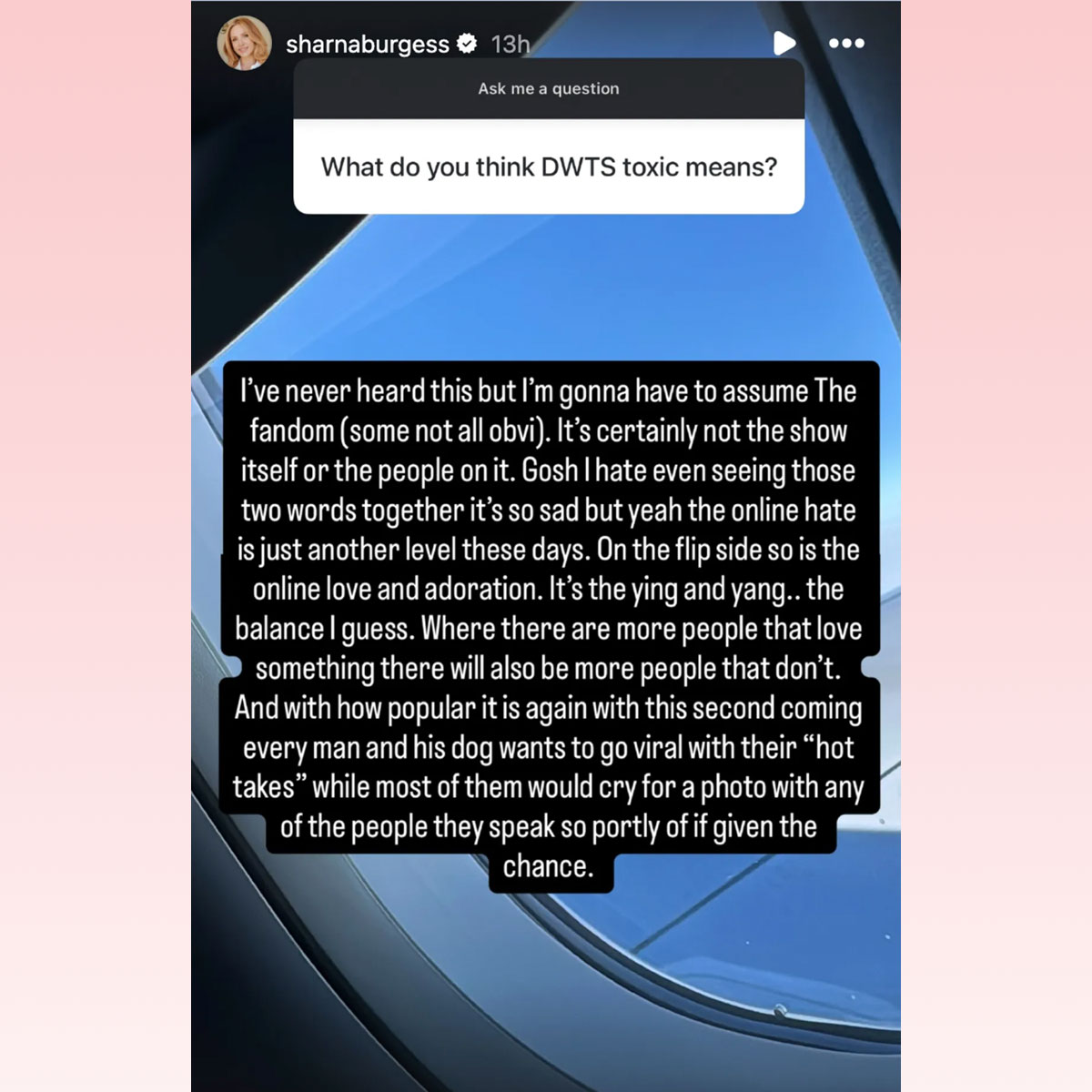 Sharna Burgess on 'toxic' DWTS claims