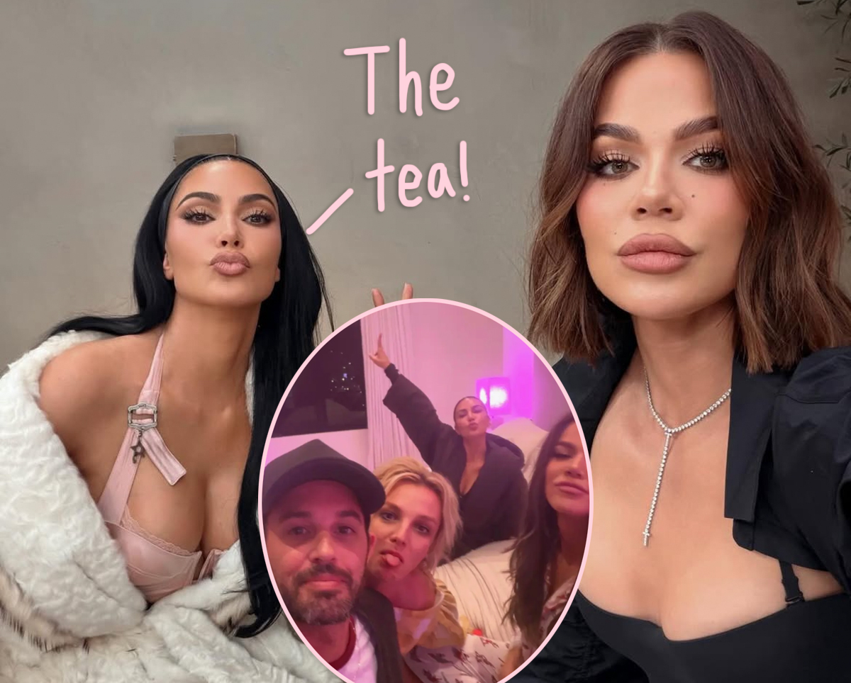 Kim & Khloé Kardashian Reveal How They ‘Ended Up In Bed’ With Britney Spears During ‘Crazy’ Sleepover! 