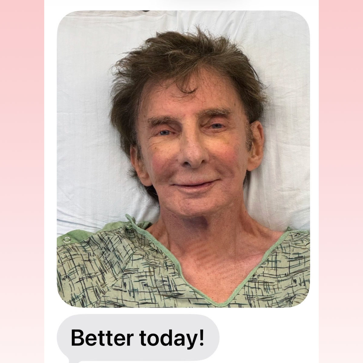 Barry Manilow selfie from hospital bed after lung cancer diagnosis