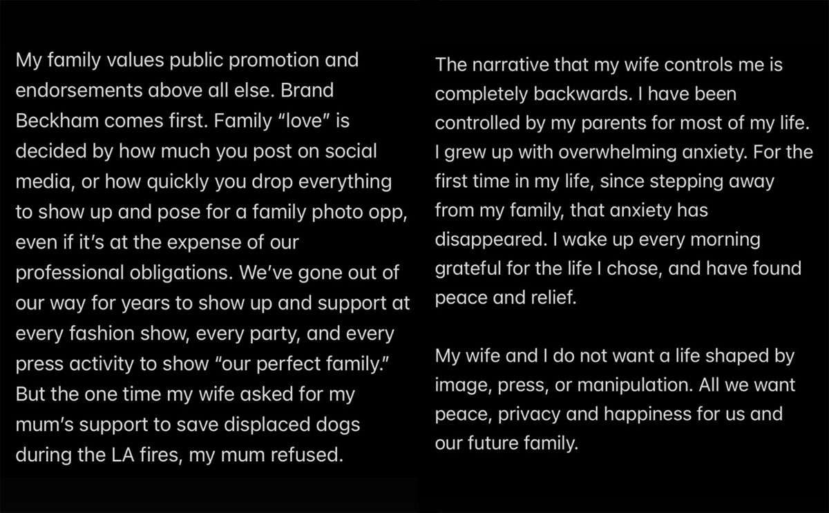 Brooklyn Beckham Slams His Parents in Shocking Post: They ‘Have Been Trying Endlessly to Ruin My Relationship' 