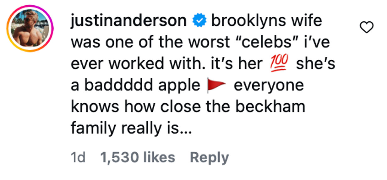 Justin Anderson comment about Beckhams feud