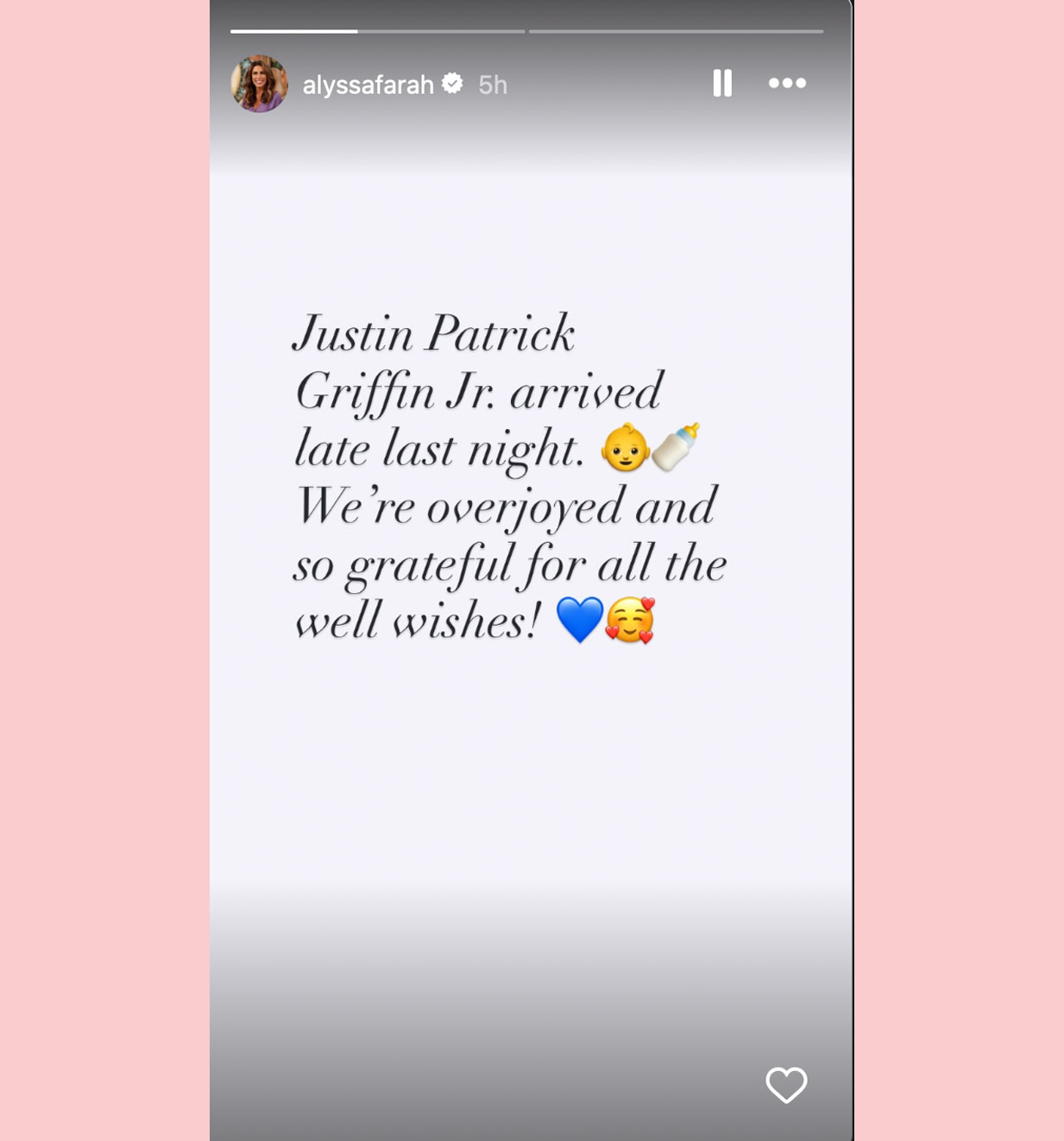 Alyssa Farah Griffin birth announcement