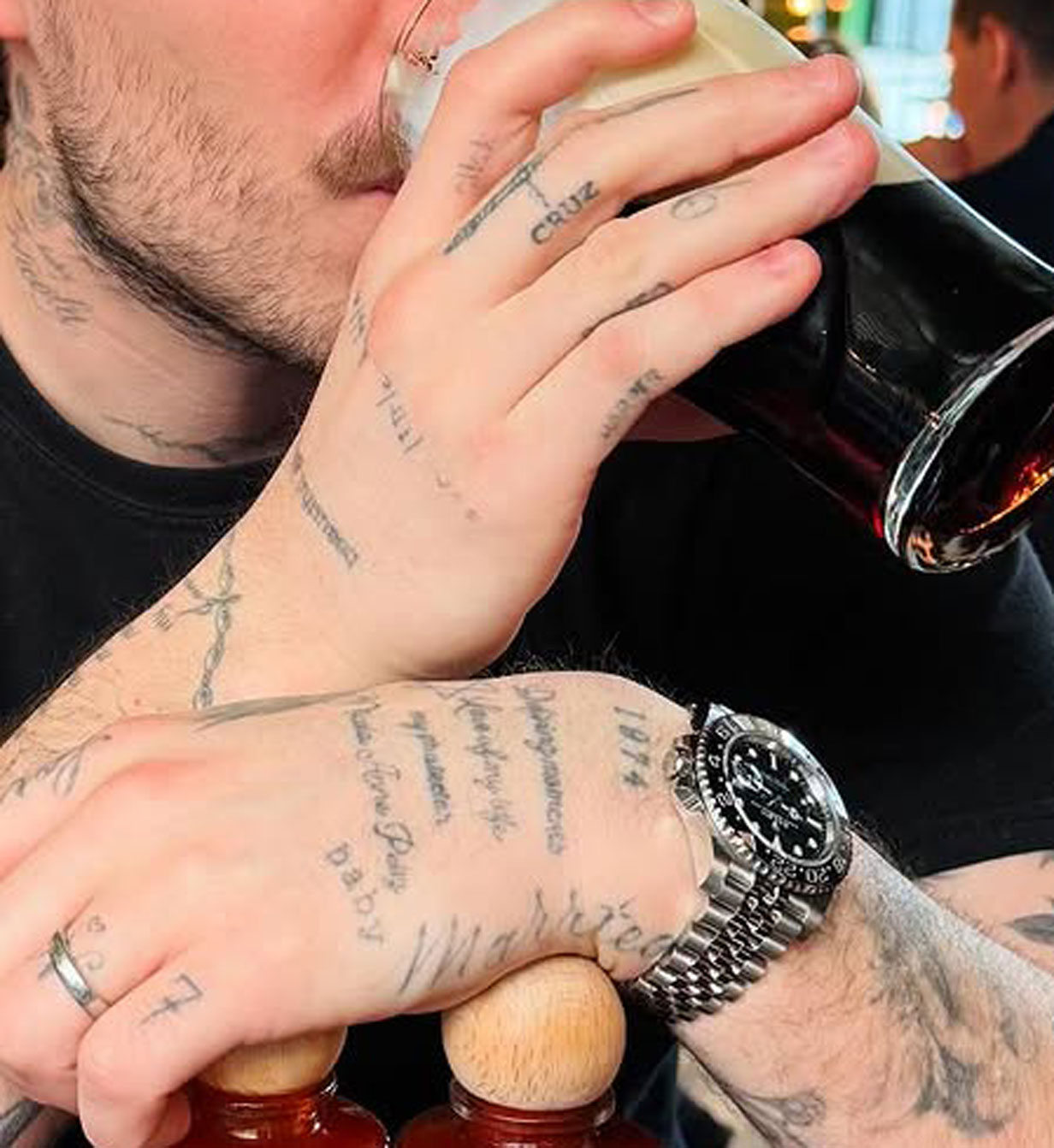 Brooklyn beckham hand tattoos before