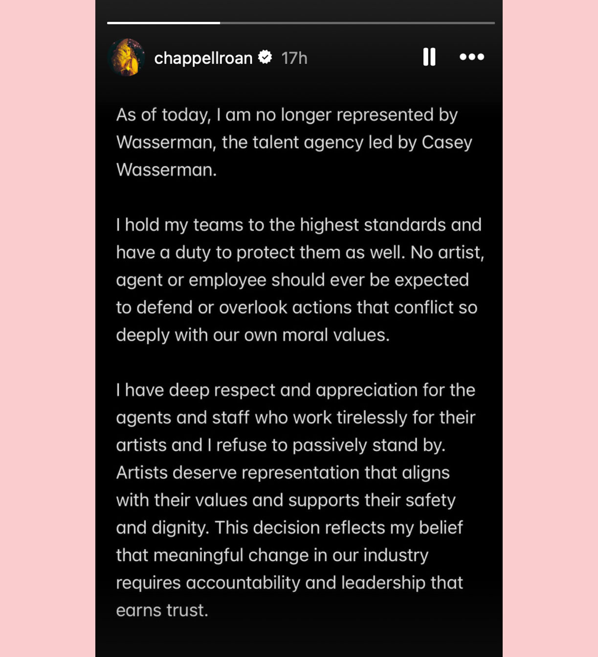 Chappell Roan statement Wassermann music 
