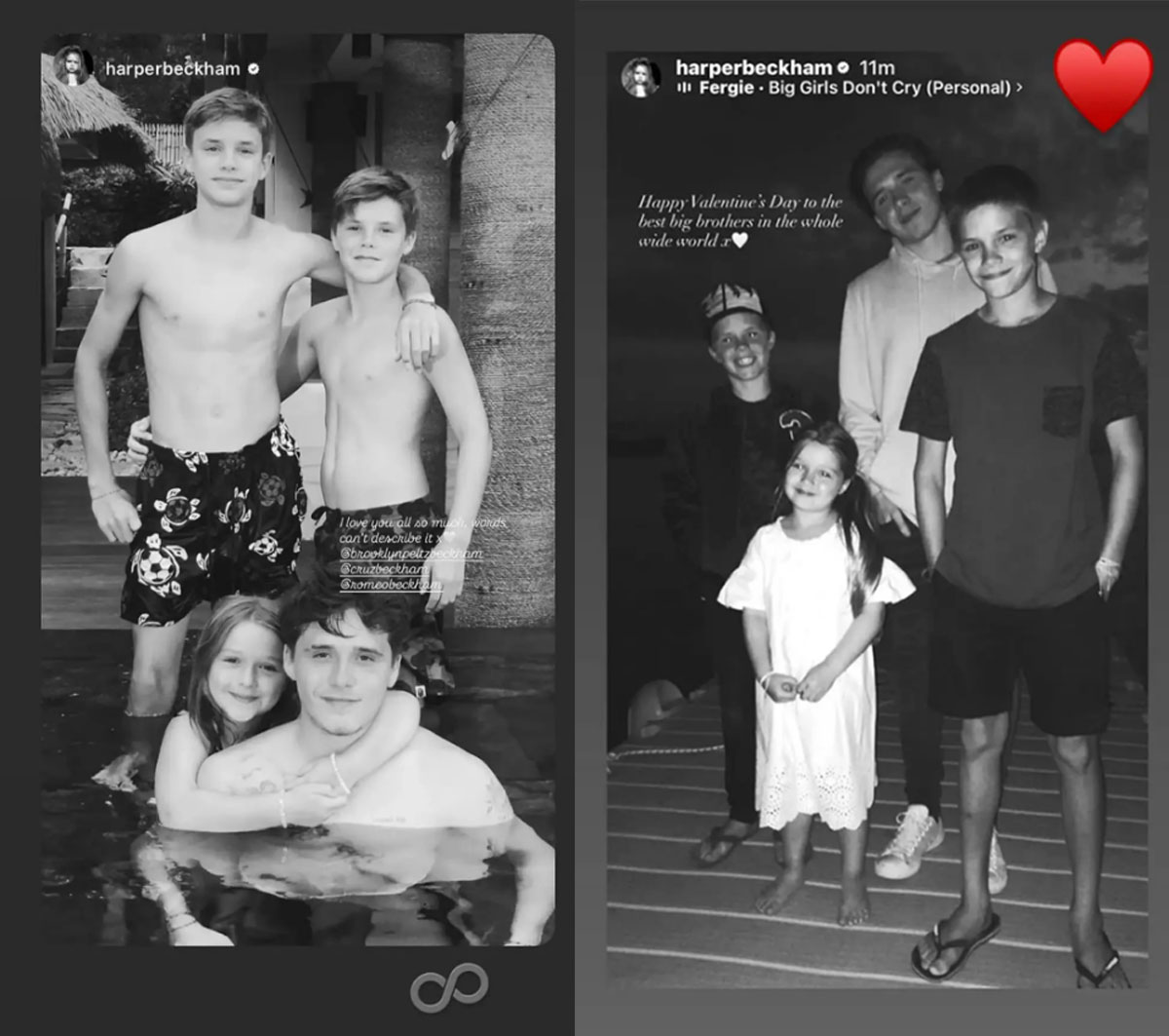 Harper Beckham Gives Brooklyn Shout Out For Valentine’s Day Amid Family Feud
