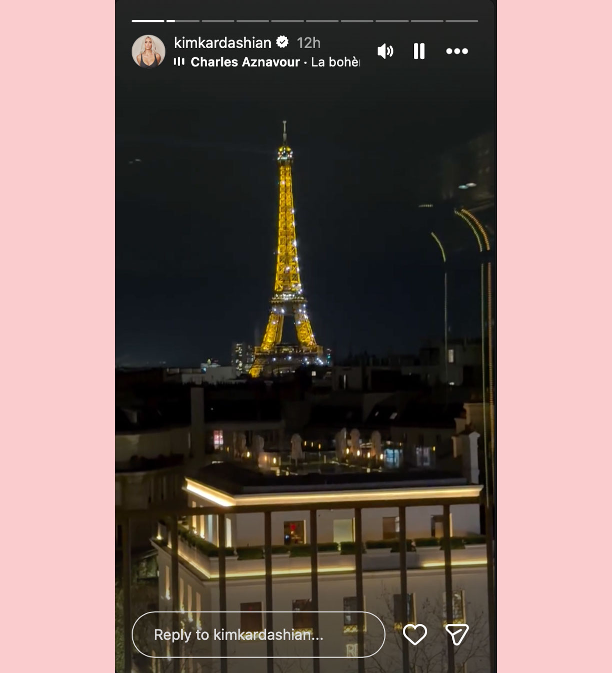 Kim kardashian Lewis Hamilton view of Paris