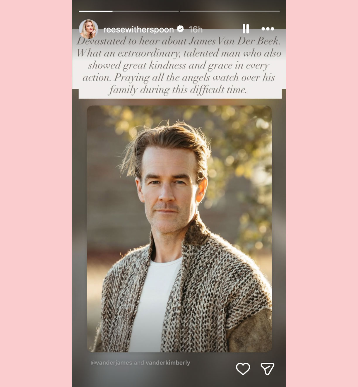 Reese Witherspoon tribute James van der beek