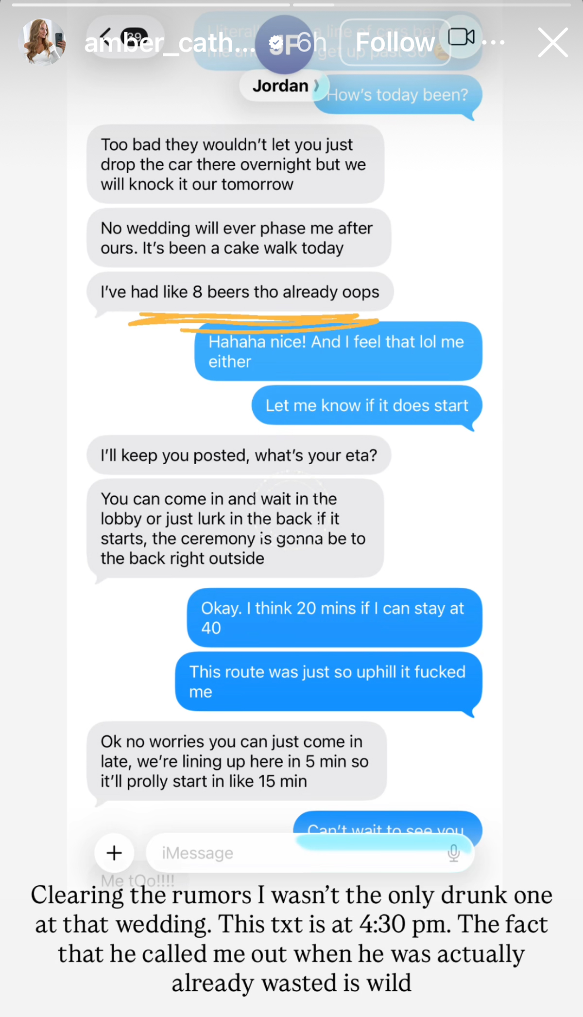 <i>Love Is Blind</i> Star Amber Claps Back At Ex Jordan's Claim That She 'Blacked Out' At Friend’s Wedding With Text Receipts! LOOK! 