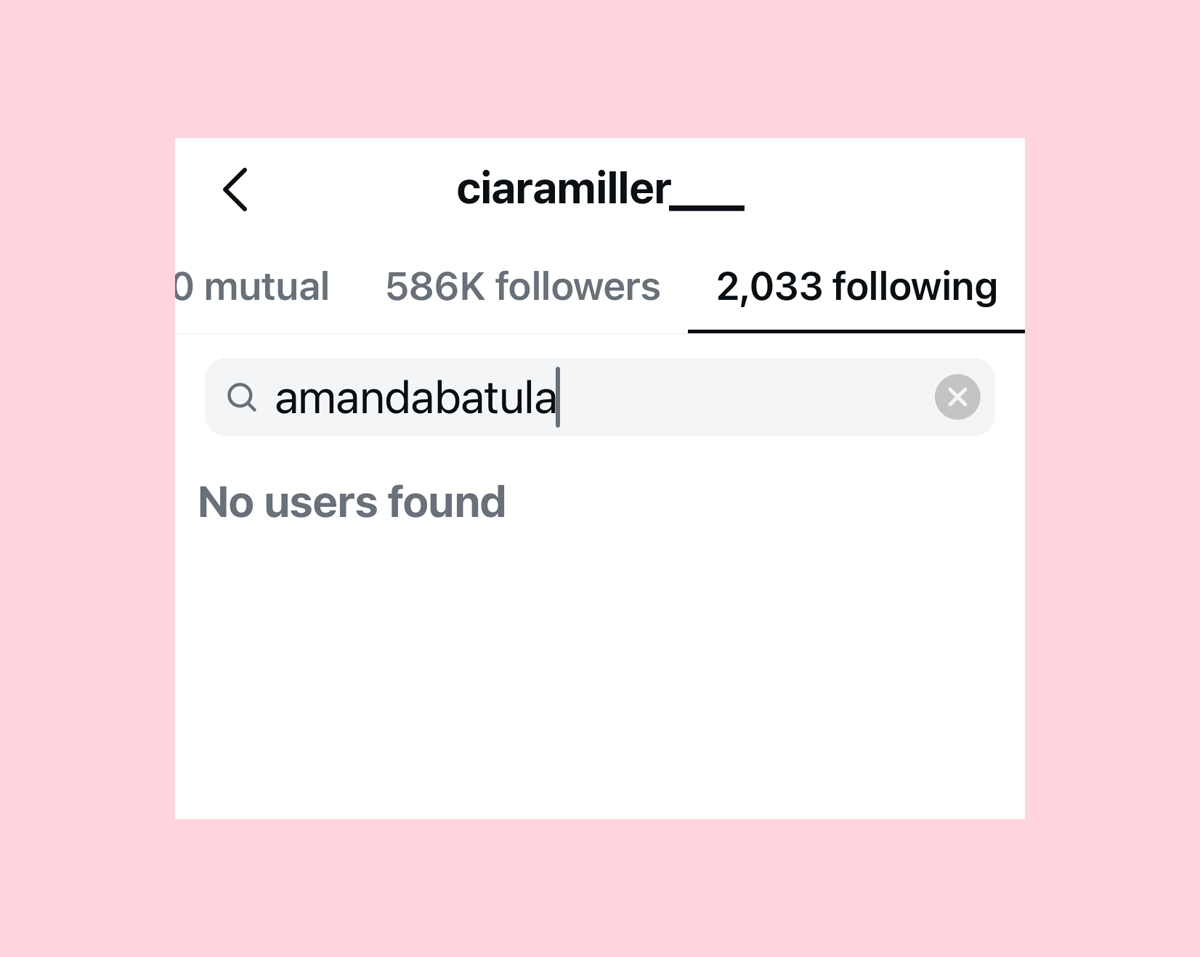 Ciara Miller unfollows Amanda Batula 
