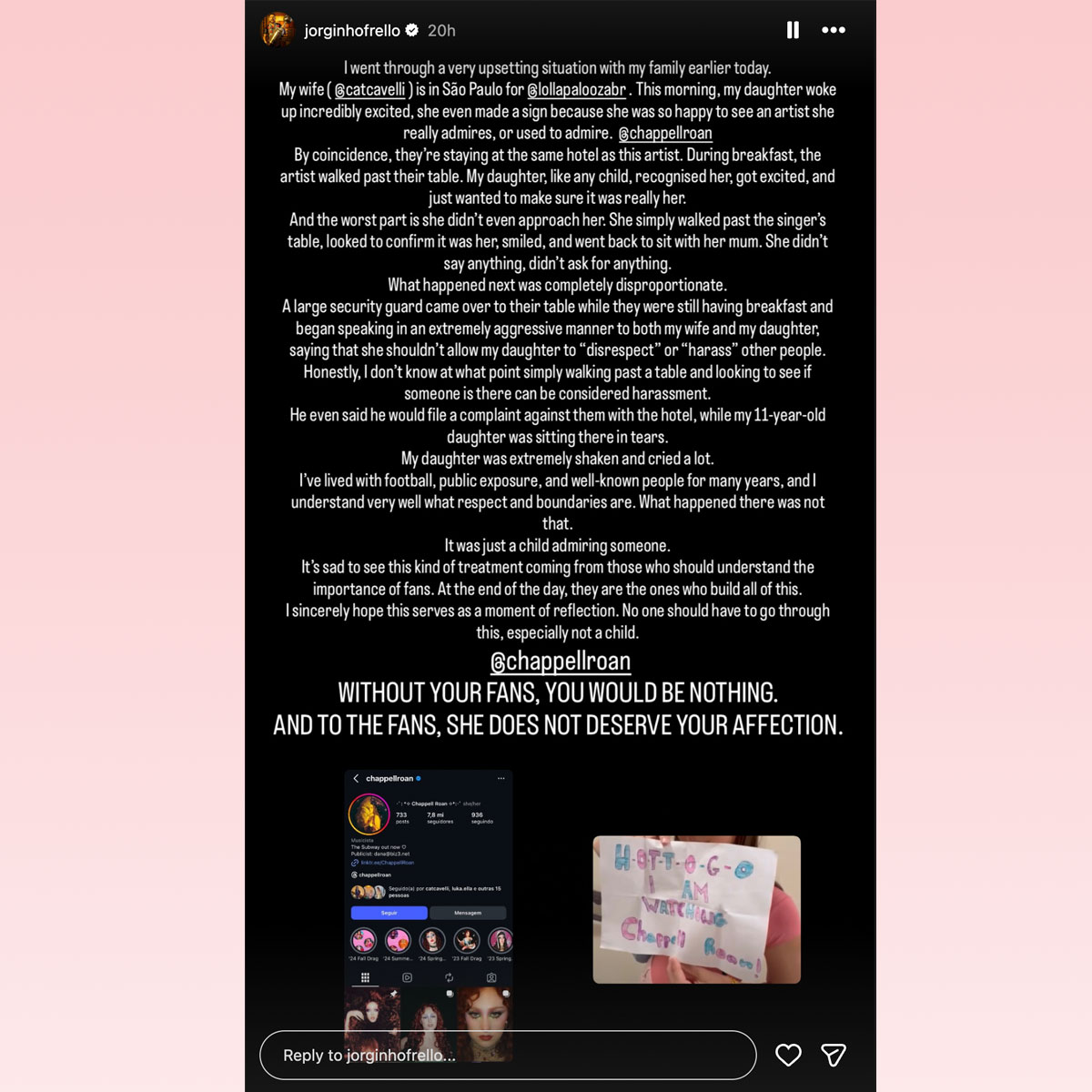 Jorginho Chappell Roan drama