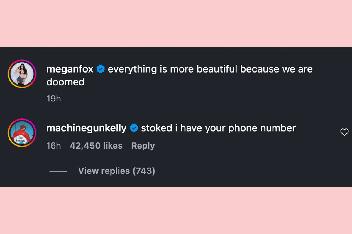 MGK flirts with Megan Fox in IG comments