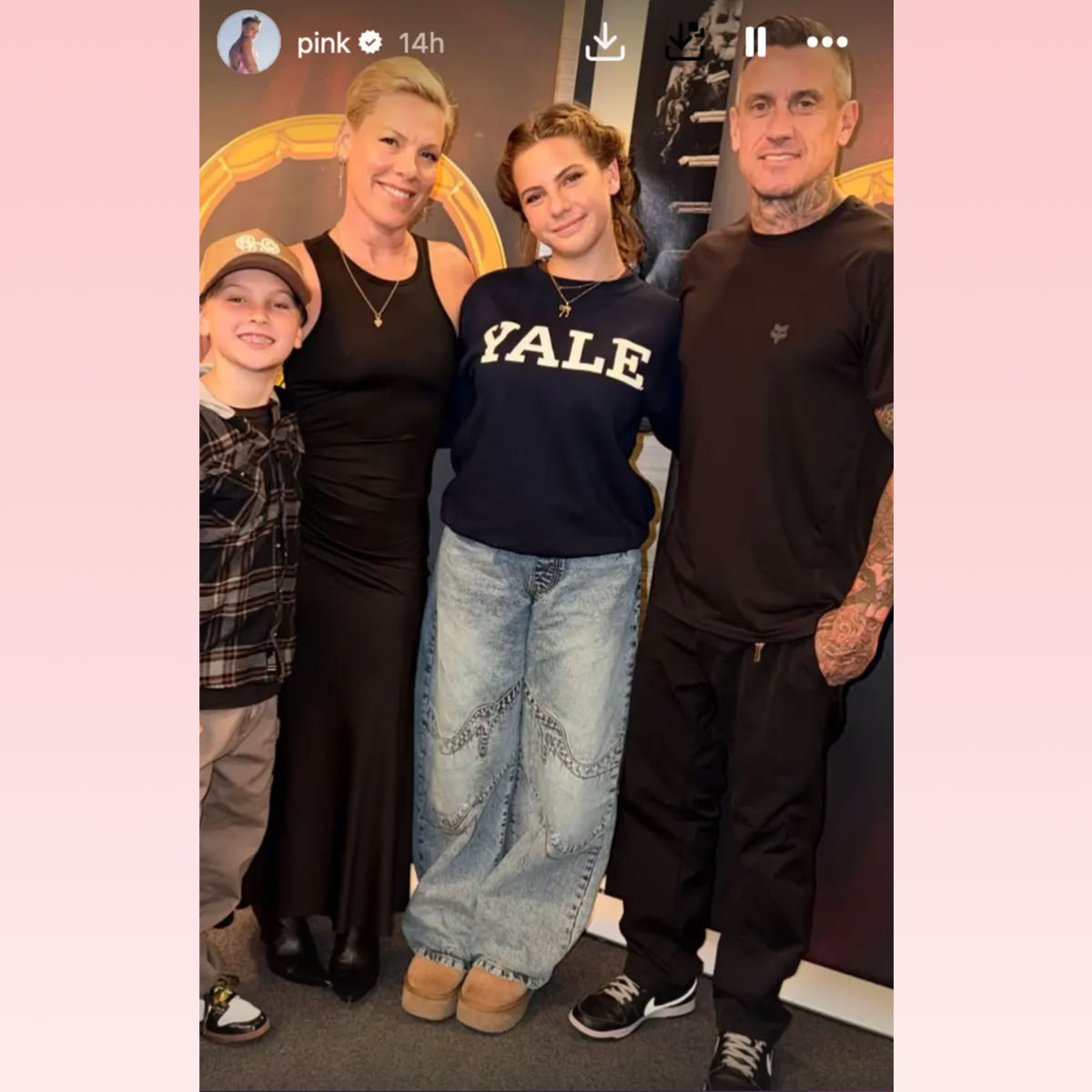 Pink family photo with Carey Hart