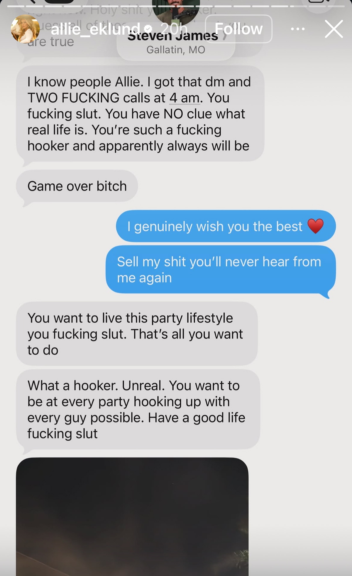 Allie Ecklund response to cheating allegations