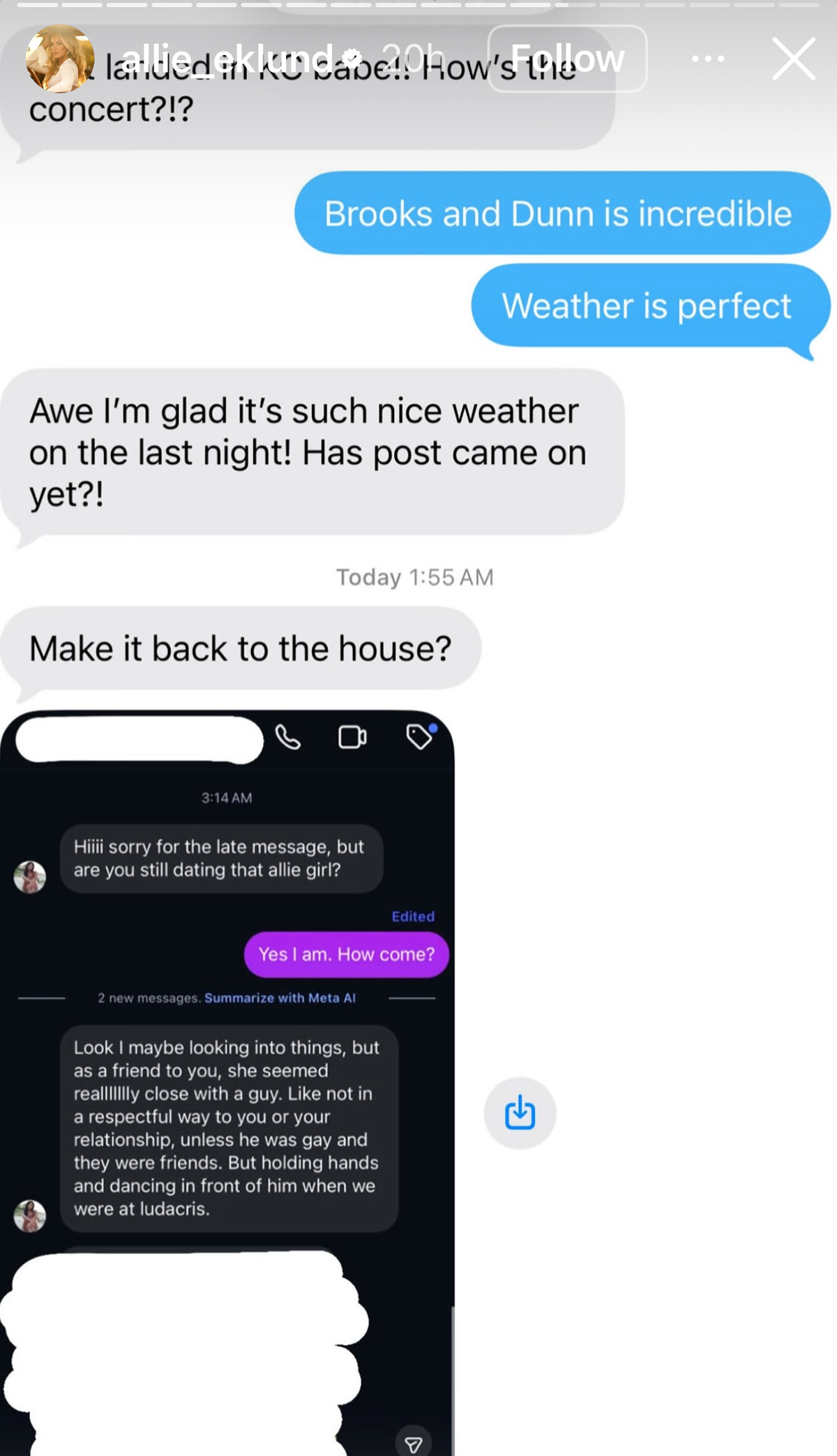 Allie Ecklund response to cheating allegations