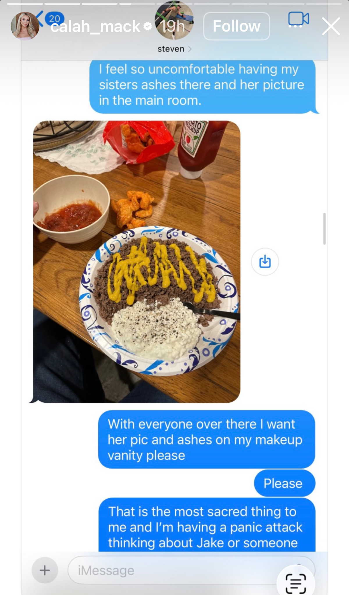 Steven's ex-girlfriend Calah Mack statement