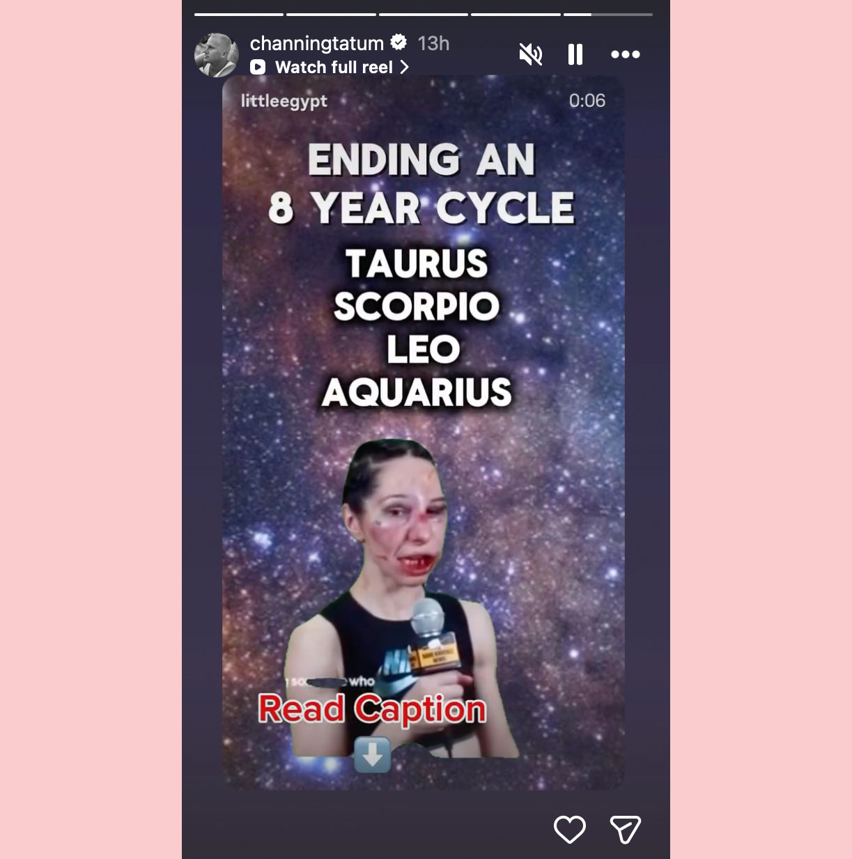 Channing Tatum instagram stories