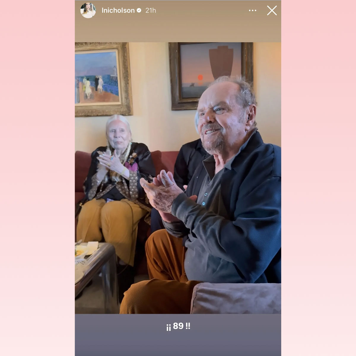 Jack Nicholson seen in new photo posted by daughter Lorraine for 89th birthday