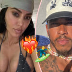 Having The Time Of Her Life! Kim Kardashian Spotted Making Out With Lewis Hamilton During Breathtaking Beach Date!