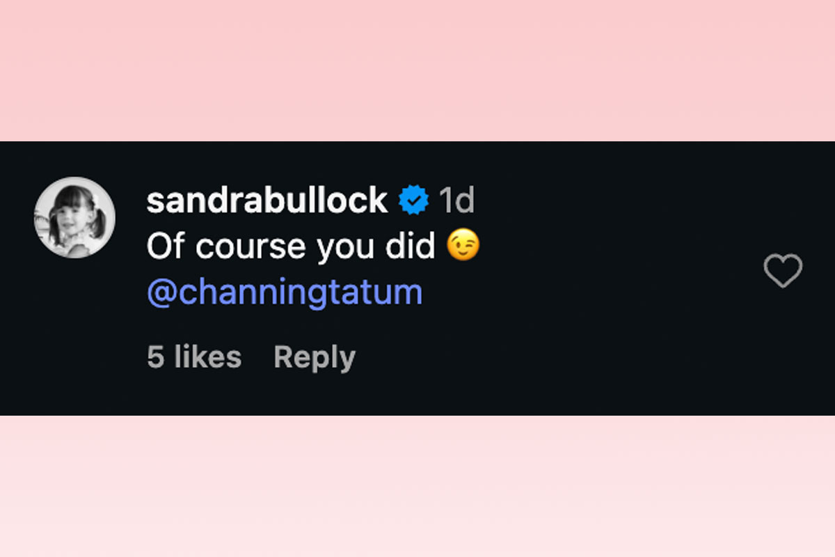 Sandra Bullock teases Channing Tatum on Instagram