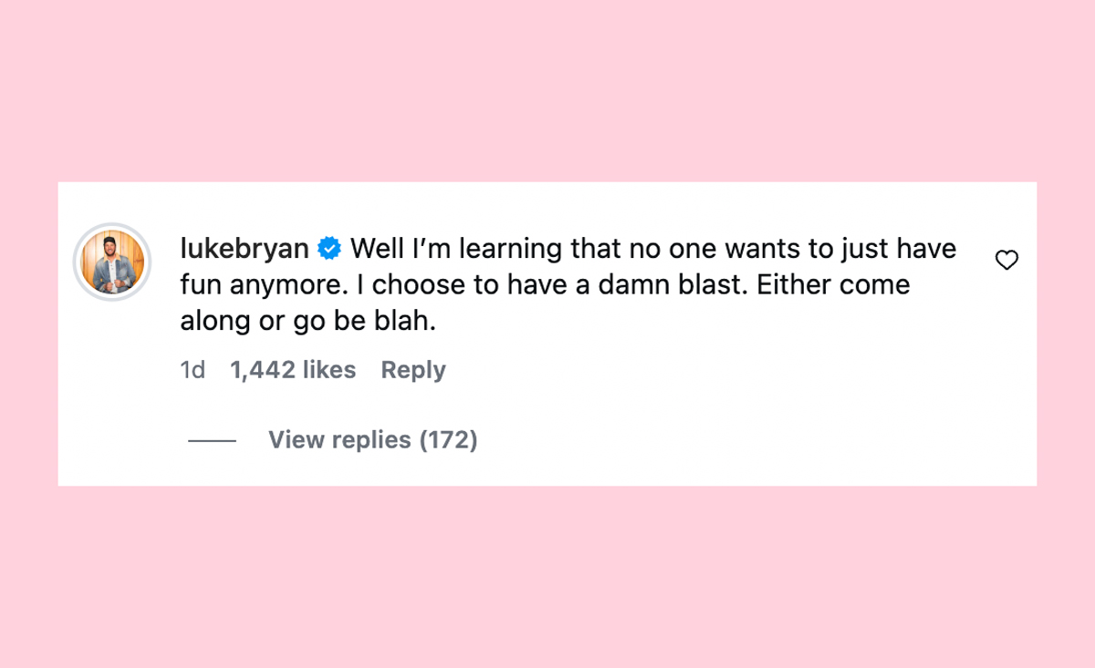 Luke Bryan Pops Off After Instagram User Calls Out New Song Lyrics Sounding SO Bad