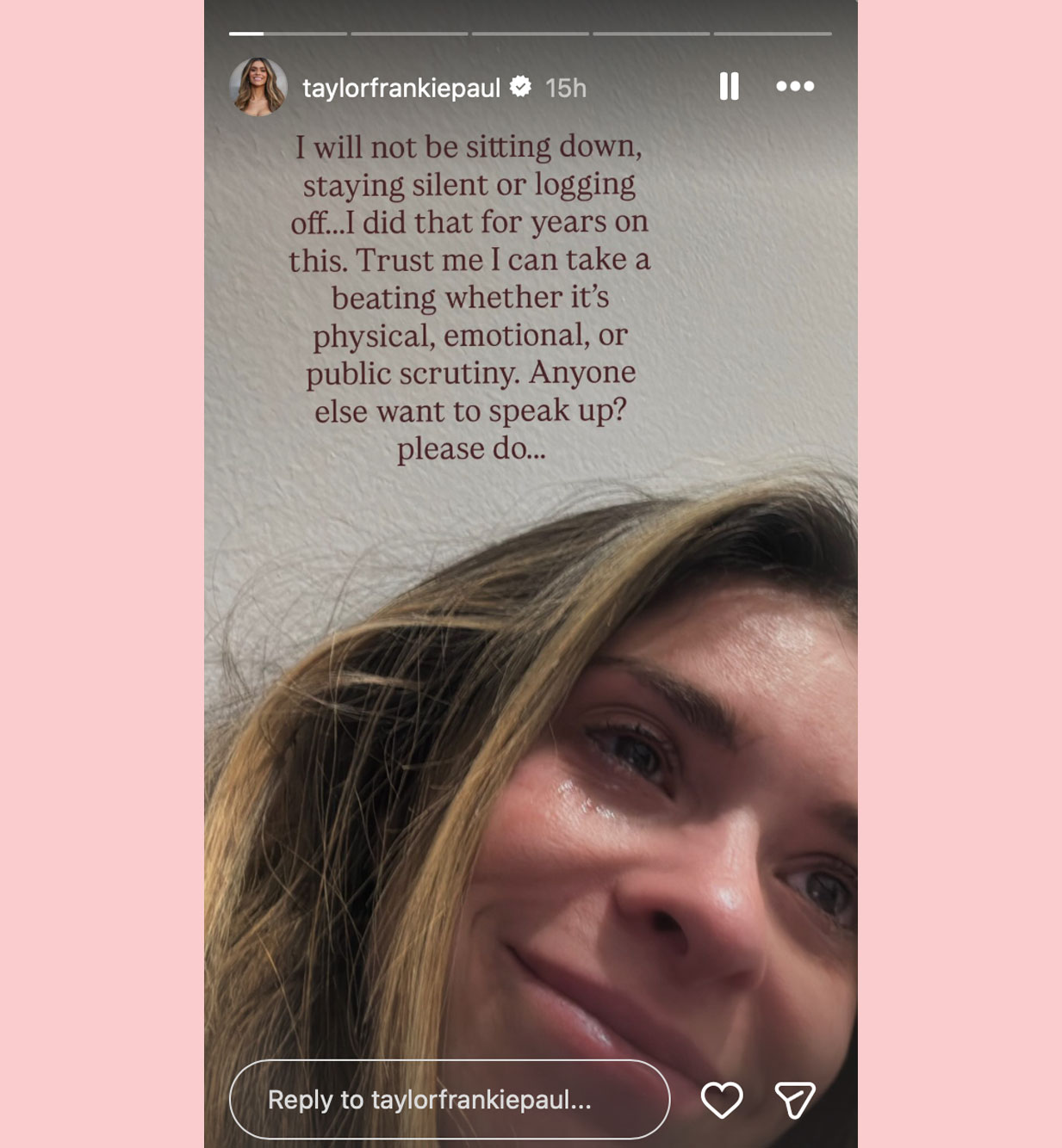 Taylor Frankie Paul stories response to Mikayla matthews