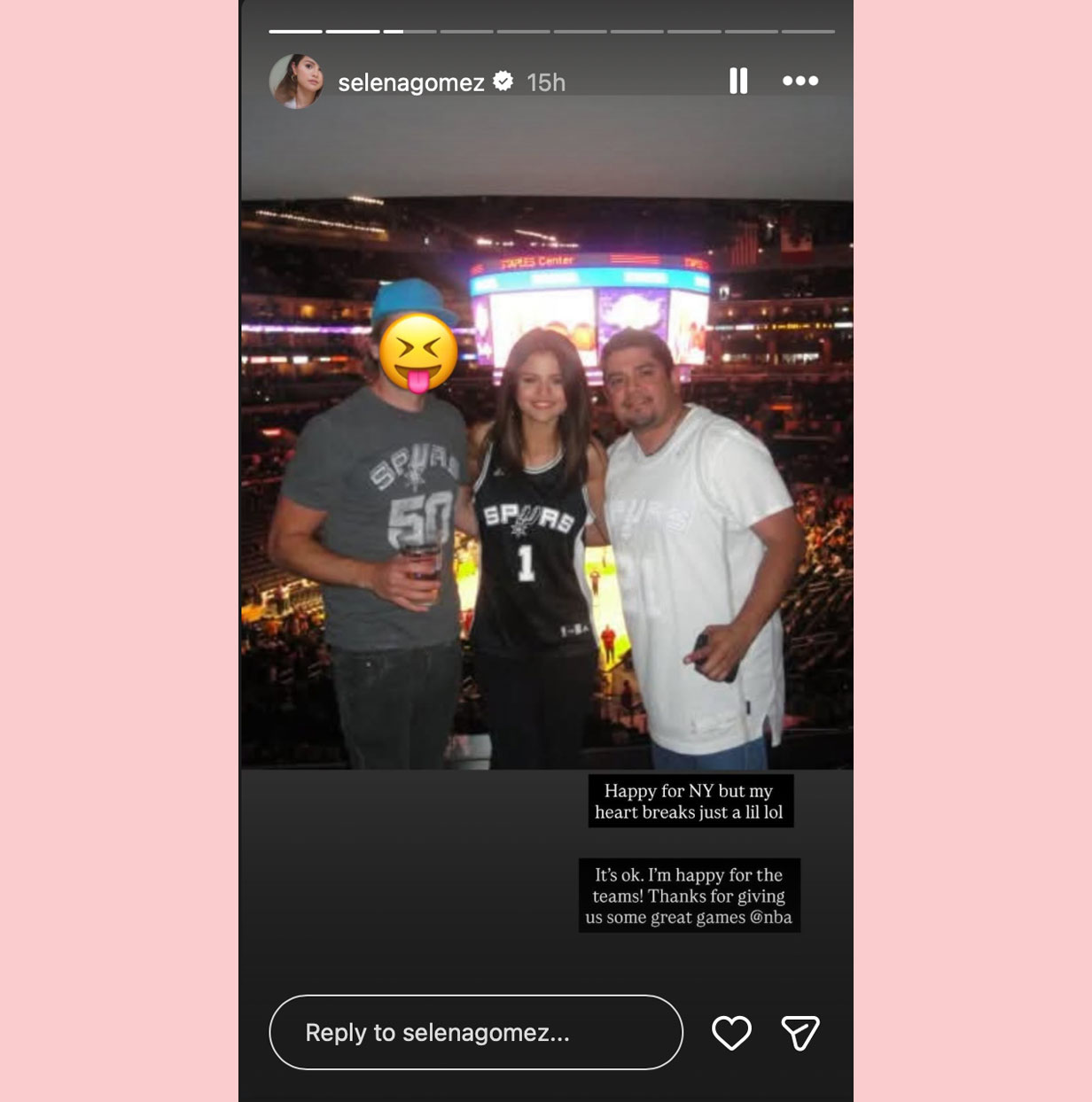 Selena Gomez spurs instagram story