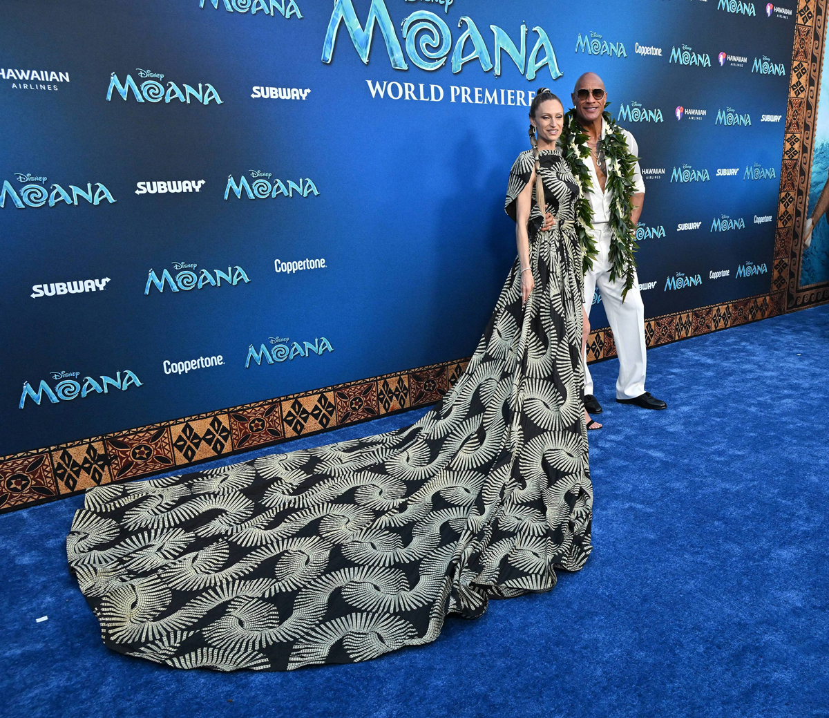 Dwayne Johnson & His Daughters Make Rare Red Carpet Appearance Together At Moana Premiere