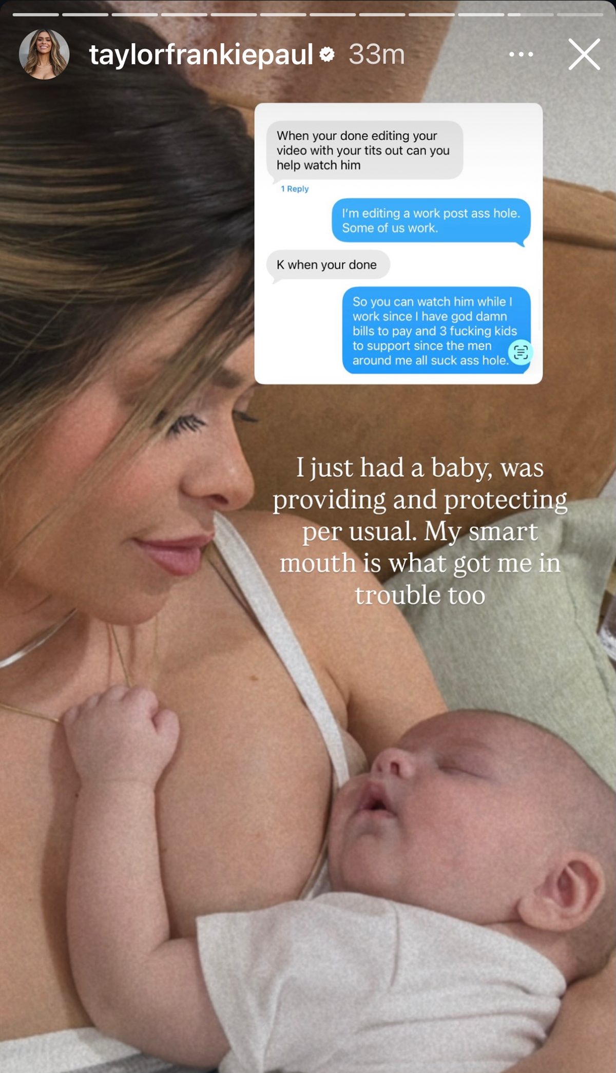 Taylor Frankie Paul Breaks Silence After Amid Baby Daddy Drama