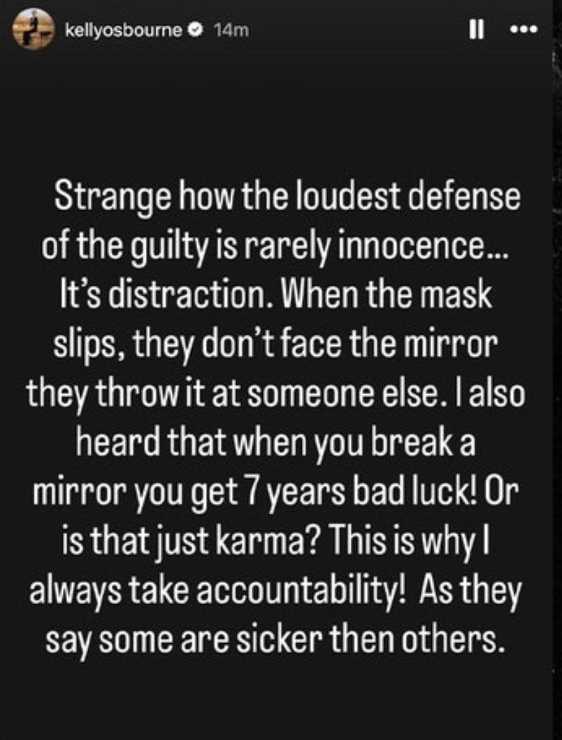 kelly Osbourne sid wilson slipknot instagram stories
