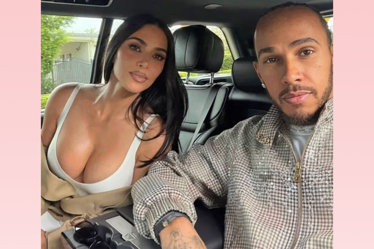 Kim Kardashian romantic selfies with Lewis Hamilton