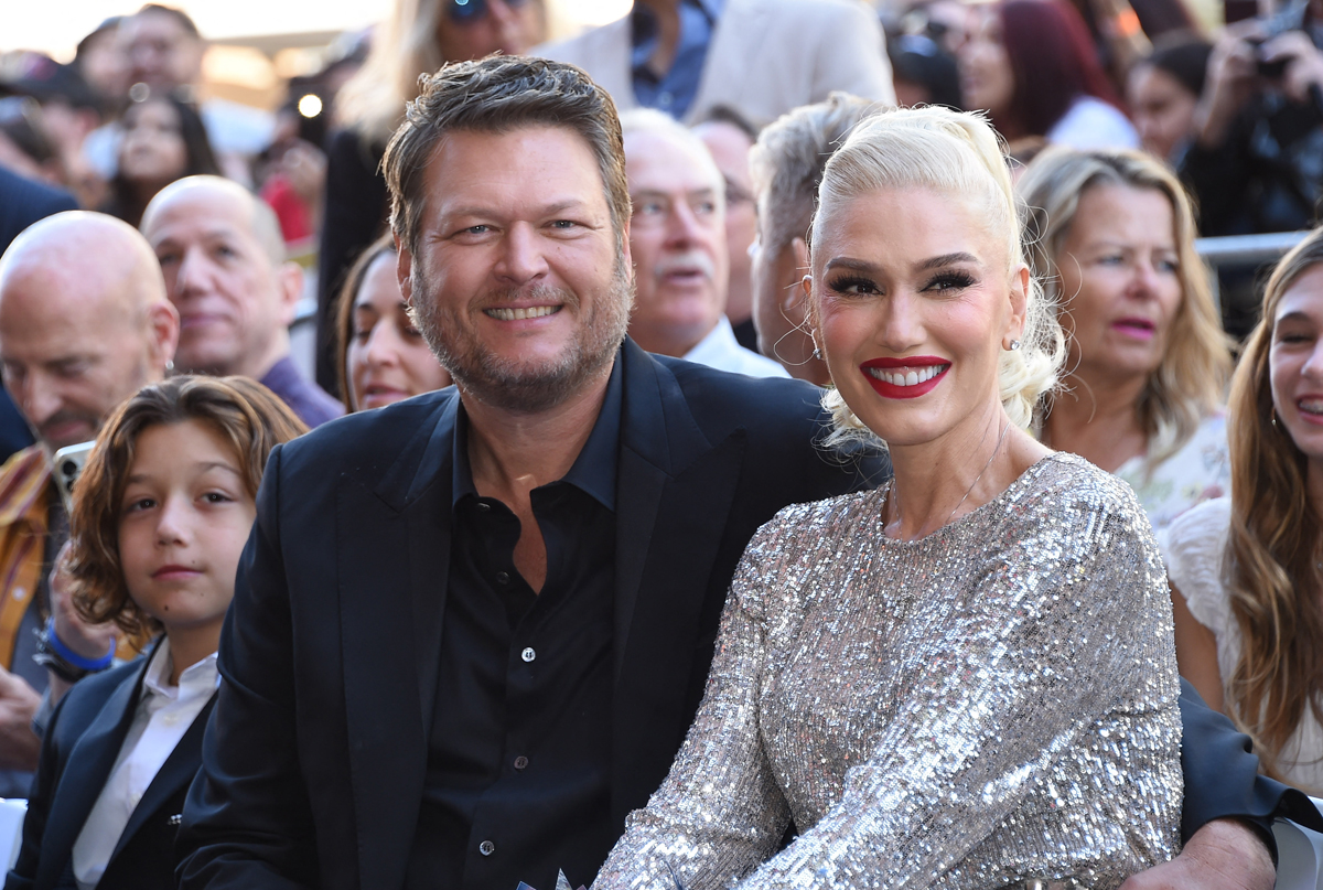 Blake Shelton and Gwen Stefani at Hollywood Walk of Fame star ceremony