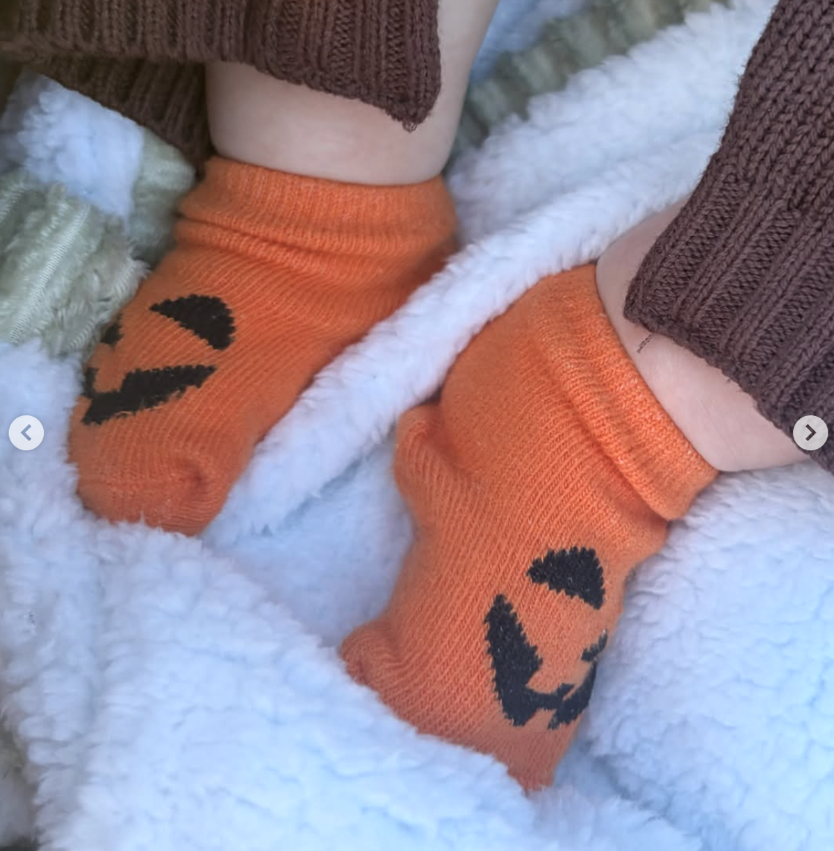 Millie Bobby Brown second baby pumpkin socks